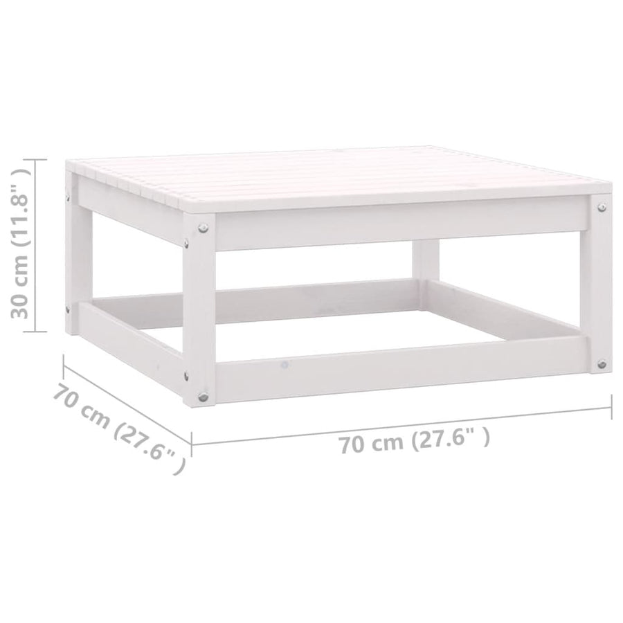 3-Delige Loungeset Met Kussens Massief Grenenhout Wit Midden + 2x voetenbank