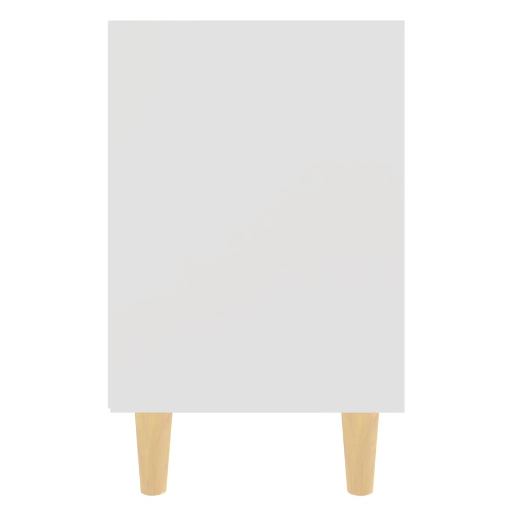 Nachtkastjes 2 st met massief houten poten 40x30x50 cm wit