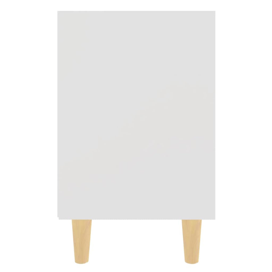 Nachtkastjes 2 st met massief houten poten 40x30x50 cm wit