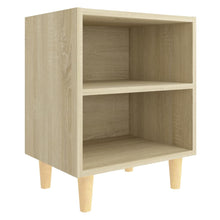 Nachtkastje Met Houten Poten 40X30X50 Cm Kleurig 1 Sonoma eiken