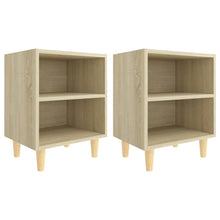 Nachtkastjes Met Houten Poten 40X30X50 Cm 2 Sonoma eiken