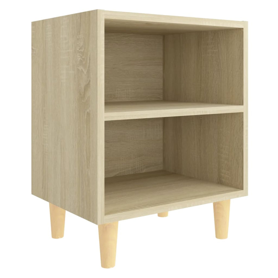 Nachtkastjes Met Houten Poten 40X30X50 Cm 2 Sonoma eiken