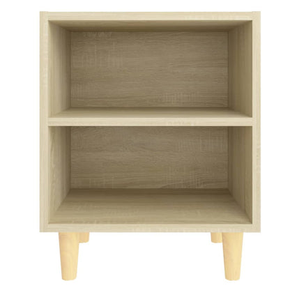 Nachtkastjes Met Houten Poten 40X30X50 Cm 2 Sonoma eiken