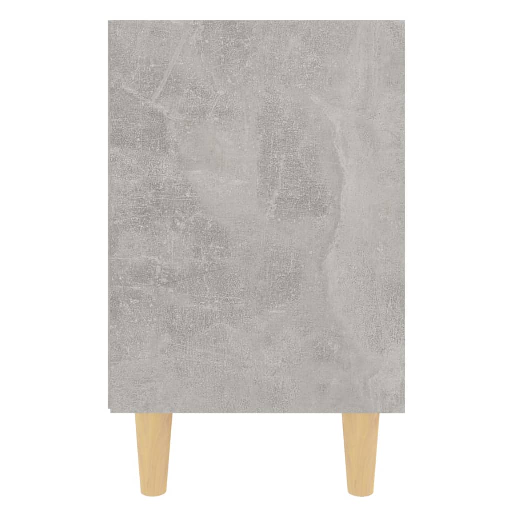 Nachtkastje Met Massief Houten Poten 40X30X50 Cm 1 Betongrijs