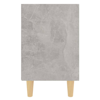 Nachtkastje Met Massief Houten Poten 40X30X50 Cm 1 Betongrijs