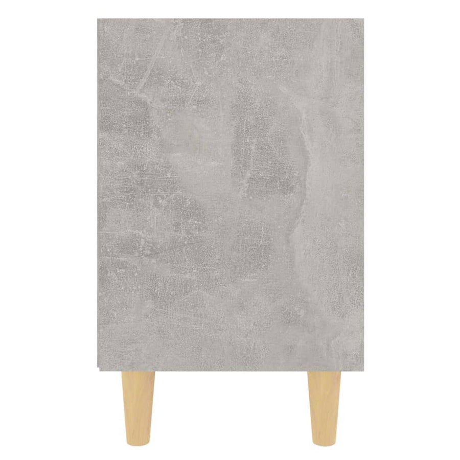 Nachtkastje Met Massief Houten Poten 40X30X50 Cm 1 Betongrijs