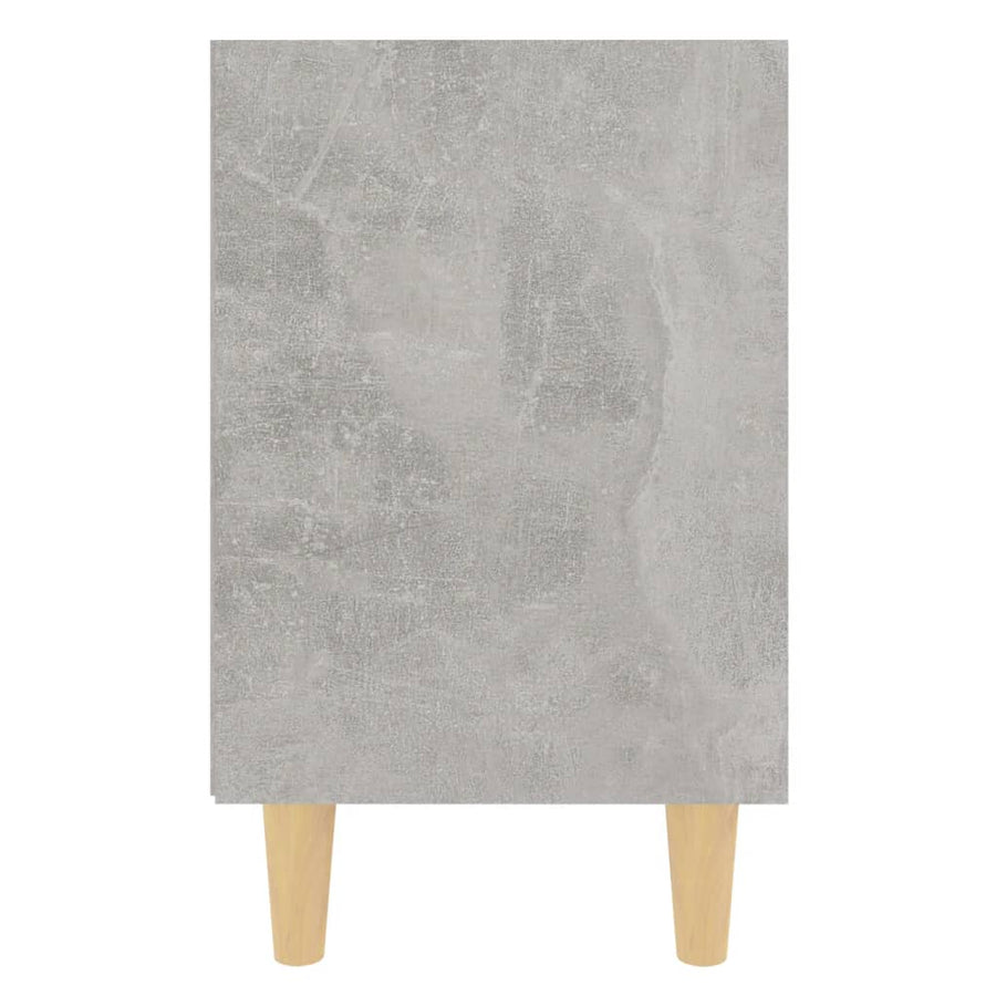 Nachtkastjes 2 st met houten poten 40x30x50 cm betongrijs