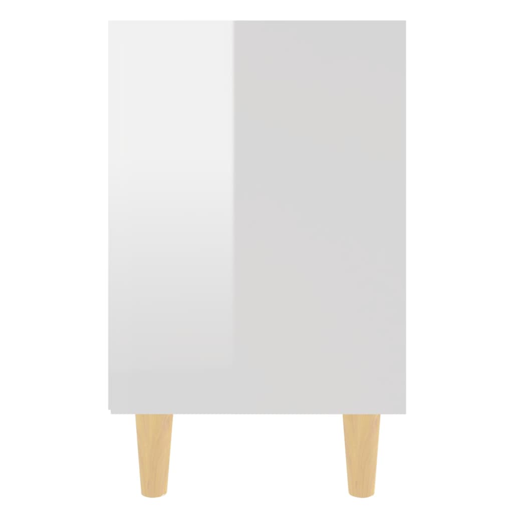 Nachtkastjes Met Houten Poten 40X30X50 Cm 2 Hoogglans wit