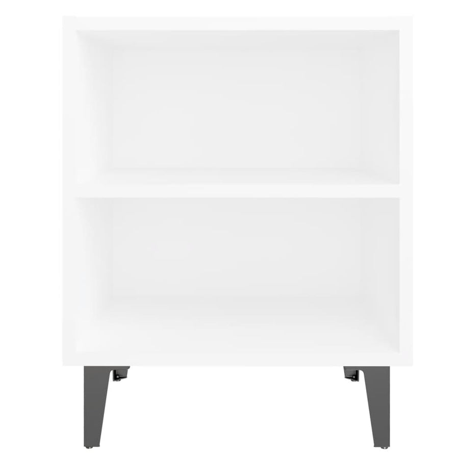 Nachtkastje Met Metalen Poten 40X30X50 Cm 1 Wit