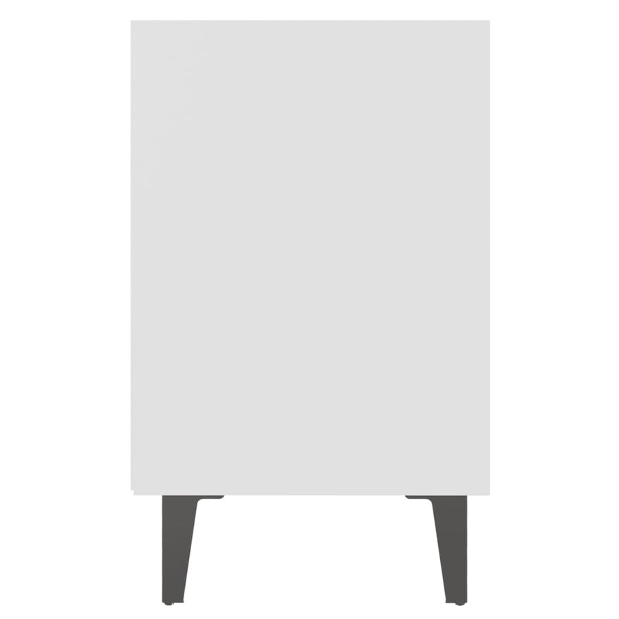Nachtkastje Met Metalen Poten 40X30X50 Cm 1 Wit