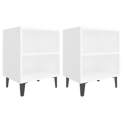Nachtkastjes Met Metalen Poten 40X30X50 Cm 2 Wit