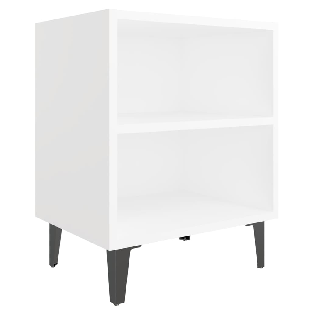 Nachtkastjes Met Metalen Poten 40X30X50 Cm 2 Wit