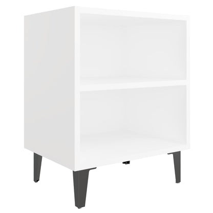 Nachtkastjes Met Metalen Poten 40X30X50 Cm 2 Wit