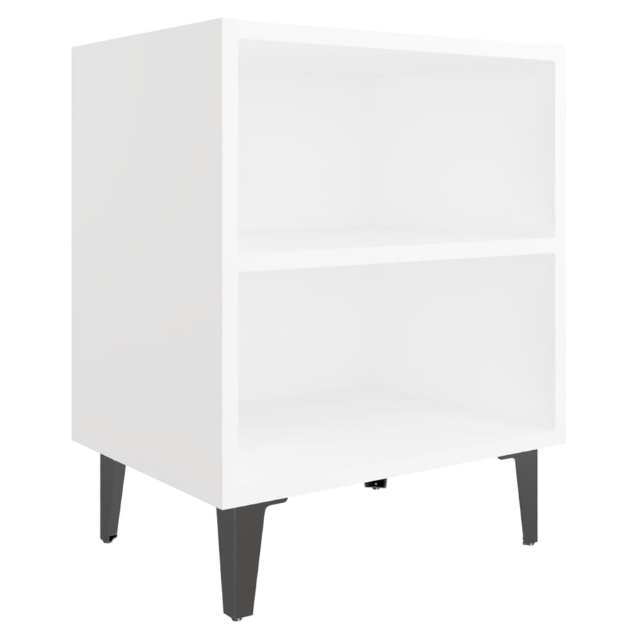 Nachtkastjes Met Metalen Poten 40X30X50 Cm 2 Wit
