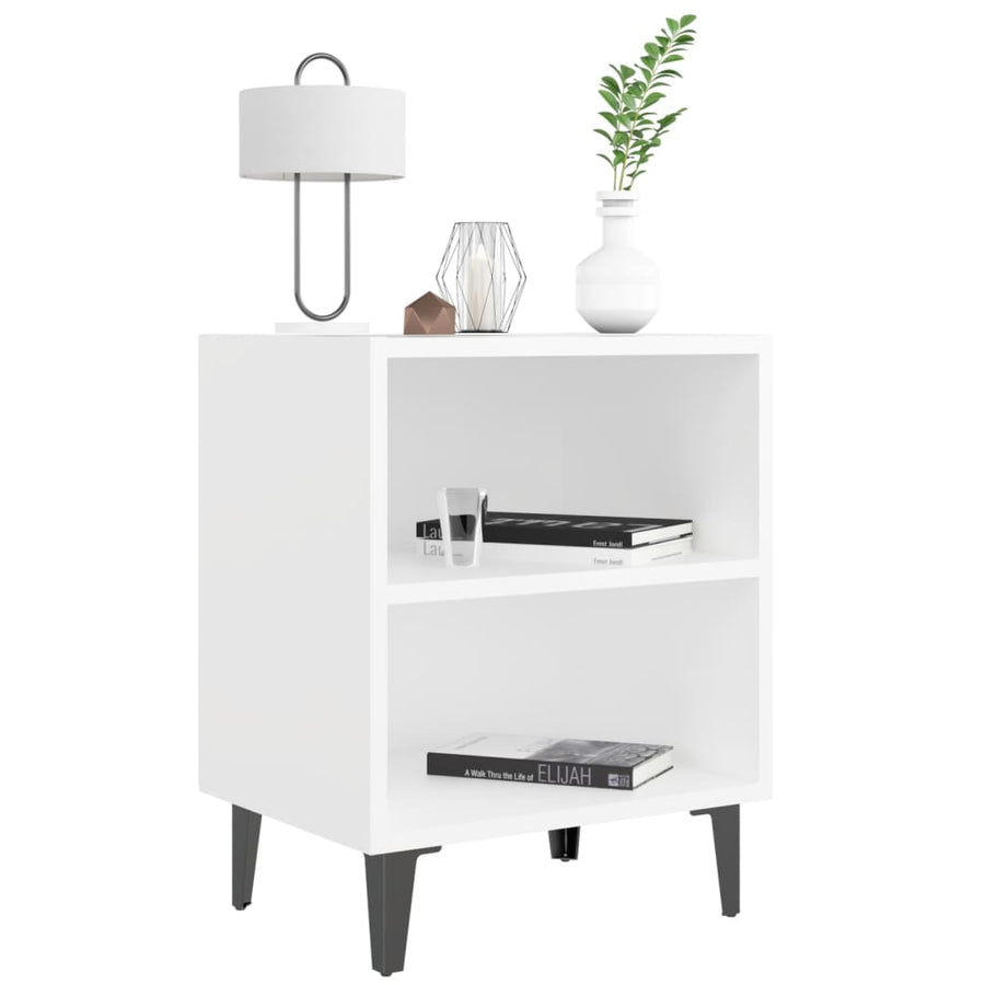 Nachtkastjes Met Metalen Poten 40X30X50 Cm 2 Wit
