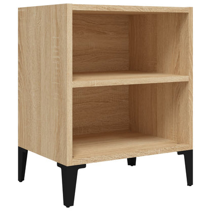 Nachtkastje Met Metalen Poten 40X30X50 Cm Sonoma Eikenkleurig 1