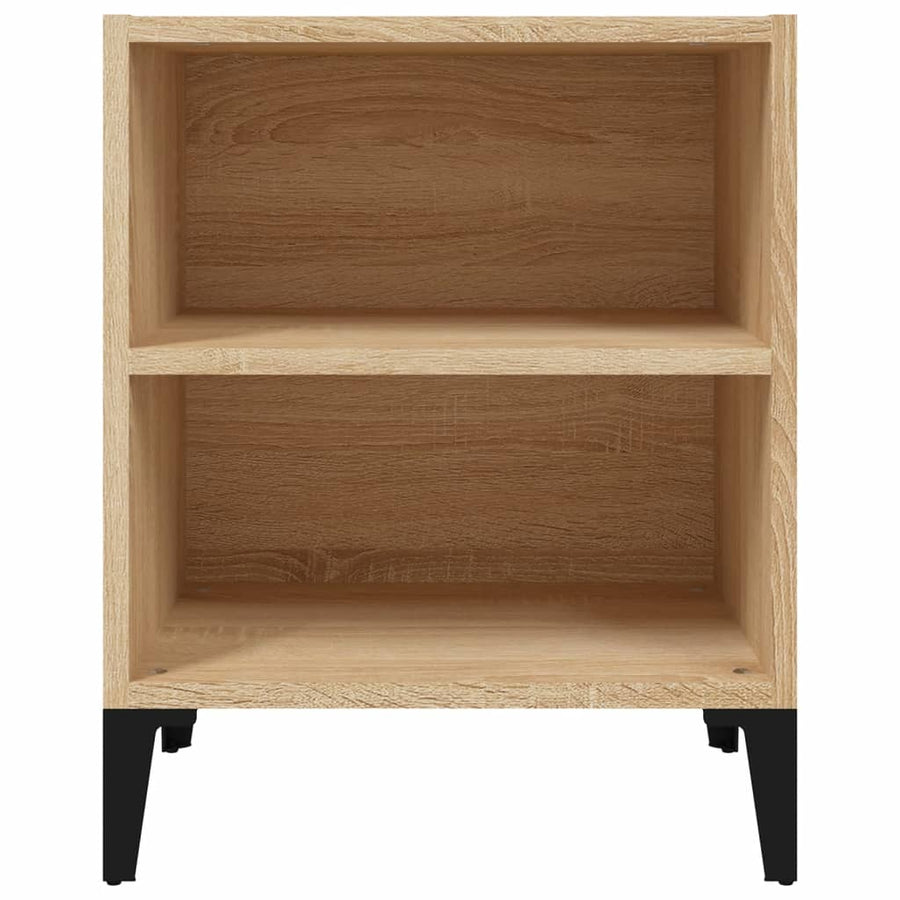 Nachtkastje Met Metalen Poten 40X30X50 Cm Sonoma Eikenkleurig 1