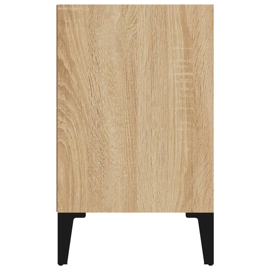 Nachtkastje Met Metalen Poten 40X30X50 Cm Sonoma Eikenkleurig 1