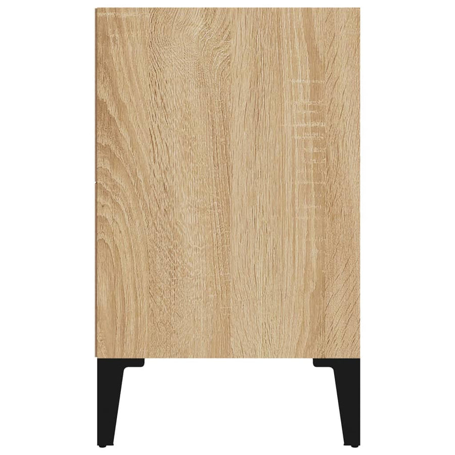 Nachtkastje Met Metalen Poten 40X30X50 Cm Sonoma Eikenkleurig 1