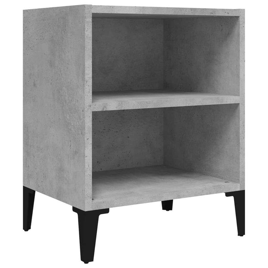 Nachtkastje Met Metalen Poten 40X30X50 Cm Betongrijs 1