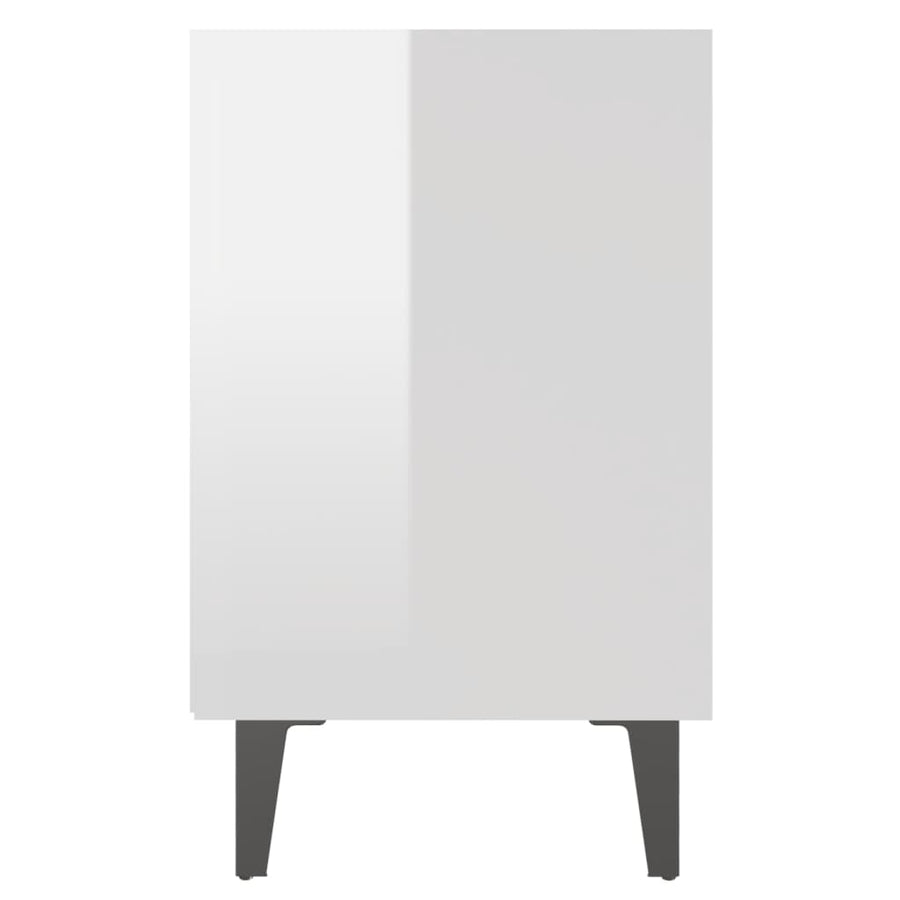 Nachtkastjes Met Metalen Poten 40X30X50 Cm 2 Hoogglans wit