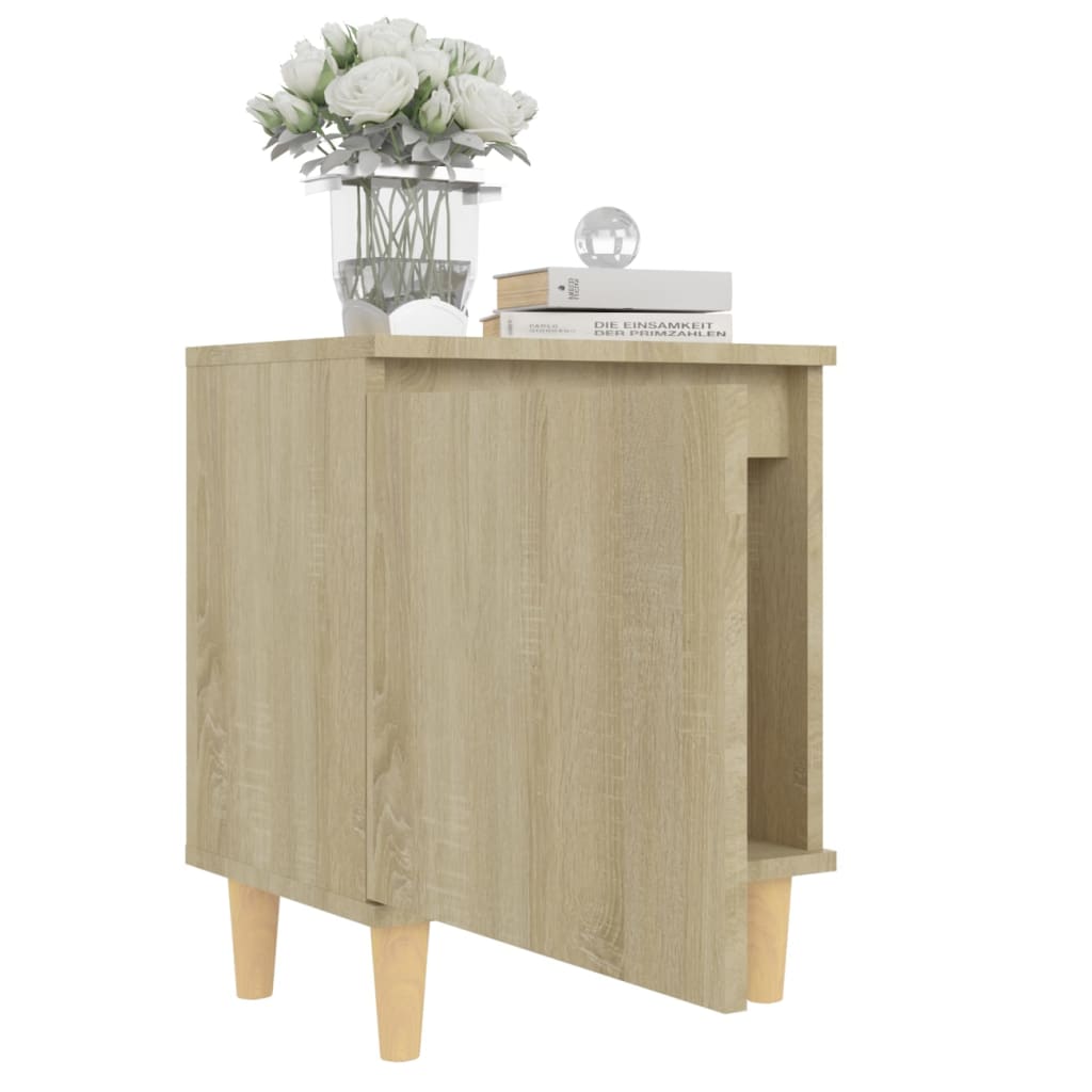 Nachtkastje Met Houten Poten 40X30X50 Cm Sonoma Eikenkleurig 1