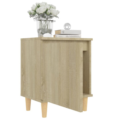 Nachtkastje Met Houten Poten 40X30X50 Cm Sonoma Eikenkleurig 1