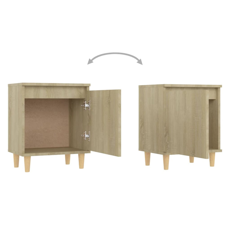 Nachtkastje Met Houten Poten 40X30X50 Cm Sonoma Eikenkleurig 1