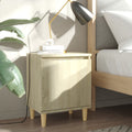 Nachtkastje met houten poten 40x30x50 cm sonoma eikenkleurig