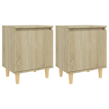 Nachtkastjes Met Houten Poten 40X30X50 Cm 2 Sonoma eiken