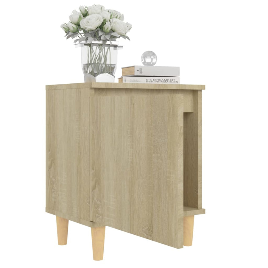 Nachtkastjes Met Houten Poten 40X30X50 Cm 2 Sonoma eiken