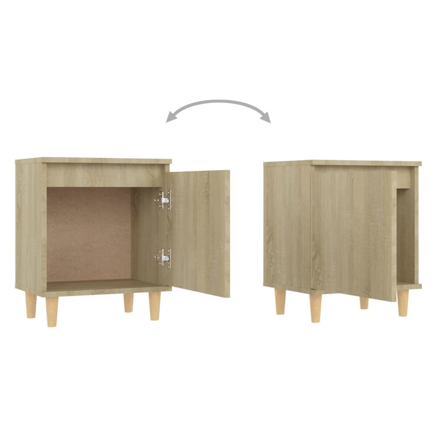 Nachtkastjes Met Houten Poten 40X30X50 Cm 2 Sonoma eiken