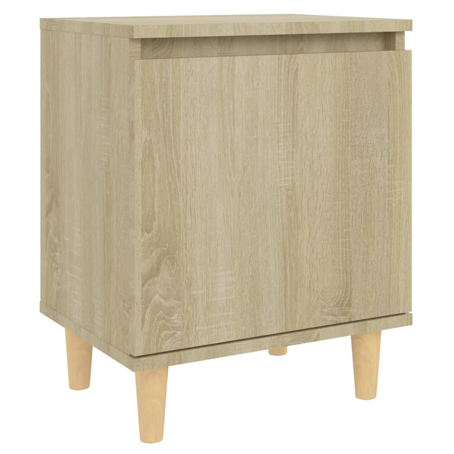 Nachtkastjes Met Houten Poten 40X30X50 Cm 2 Sonoma eiken