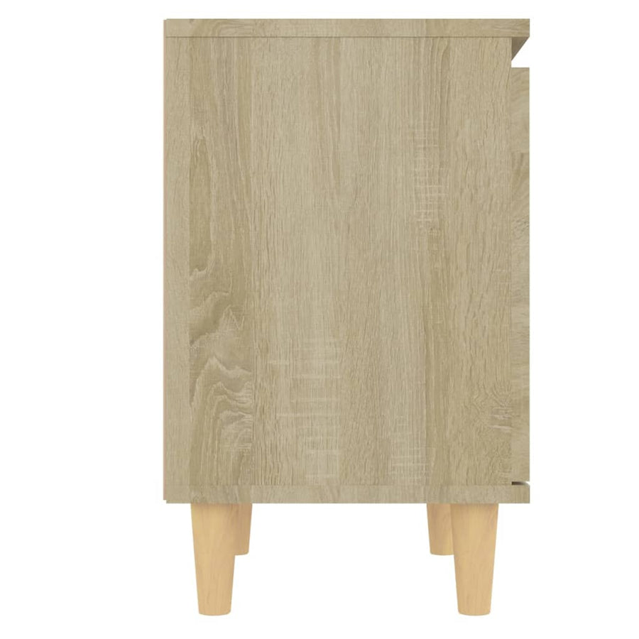 Nachtkastjes Met Houten Poten 40X30X50 Cm 2 Sonoma eiken