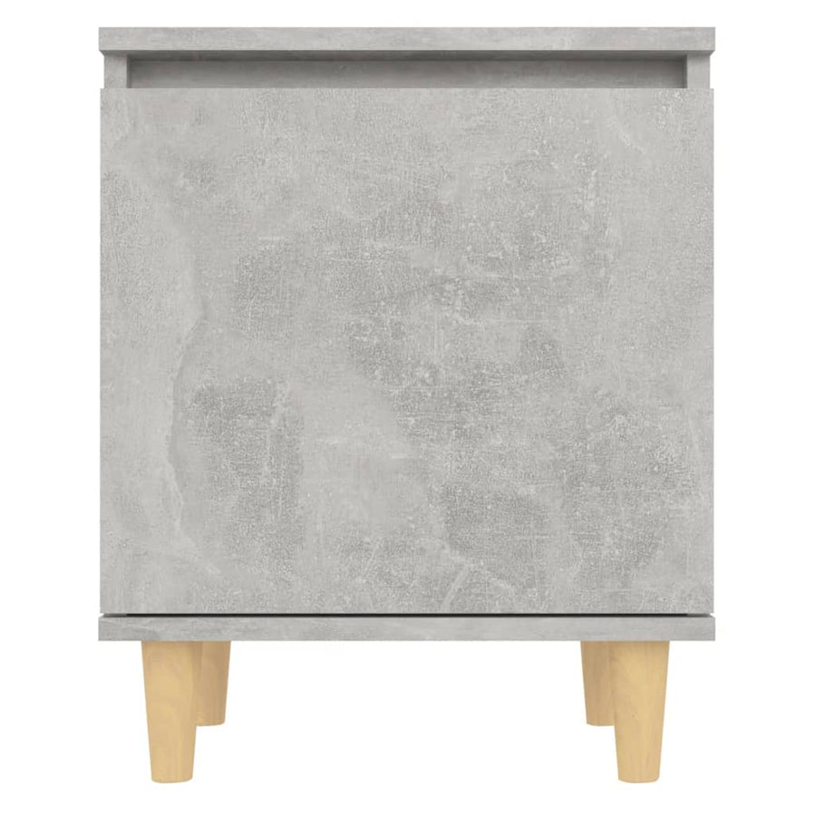 Nachtkastje Met Massief Houten Poten 40X30X50 Cm 1 Betongrijs