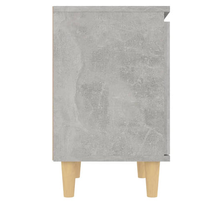 Nachtkastje Met Massief Houten Poten 40X30X50 Cm 1 Betongrijs