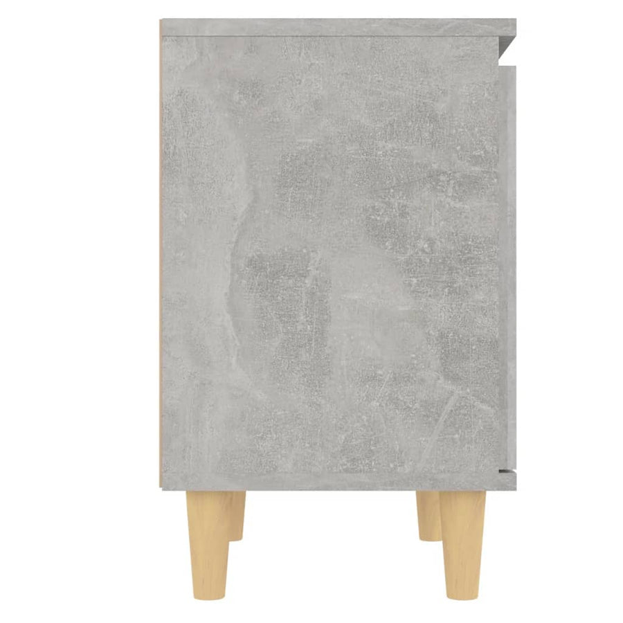 Nachtkastje Met Massief Houten Poten 40X30X50 Cm 1 Betongrijs