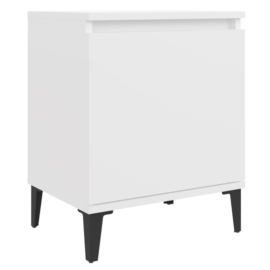 Nachtkastjes Met Metalen Poten 40X30X50 Cm 2 Wit