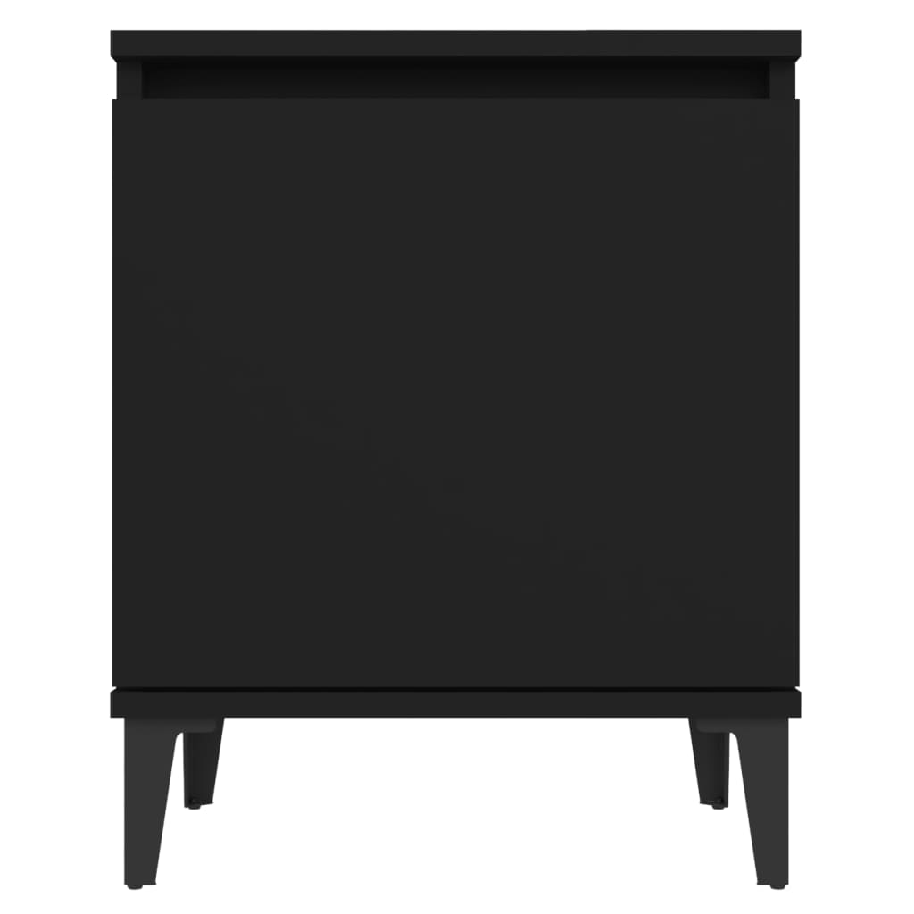 Nachtkastjes met metalen poten 40x30x50 cm zwart