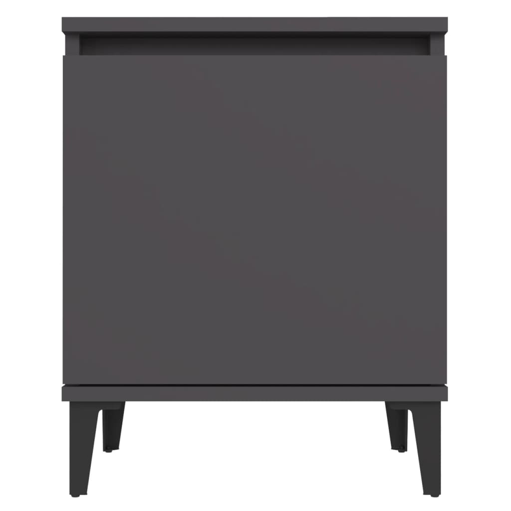Nachtkastjes met metalen poten 40x30x50 cm grijs