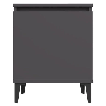 Nachtkastjes met metalen poten 40x30x50 cm grijs