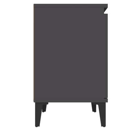 Nachtkastjes met metalen poten 40x30x50 cm grijs