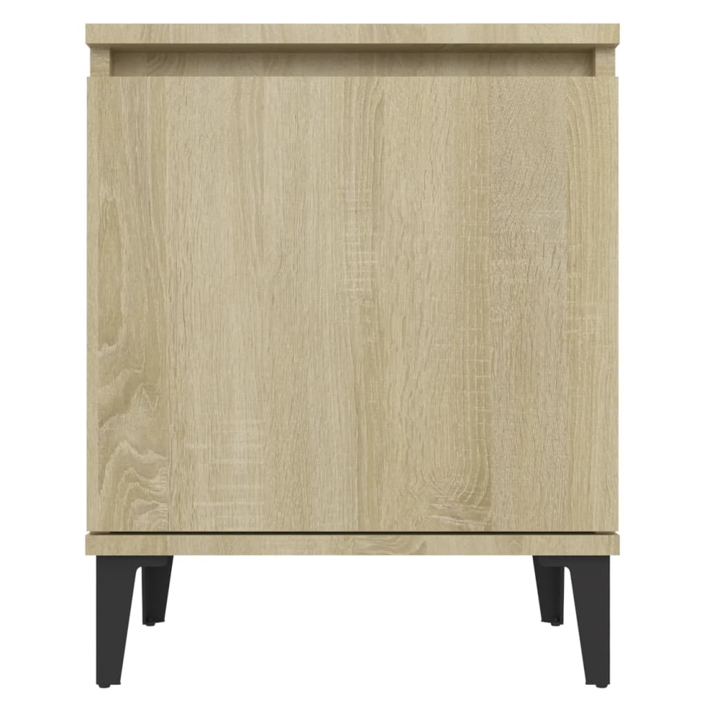 Nachtkastje Met Metalen Poten 40X30X50 Cm Kleurig 1 Sonoma eiken