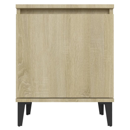 Nachtkastje Met Metalen Poten 40X30X50 Cm Kleurig 1 Sonoma eiken