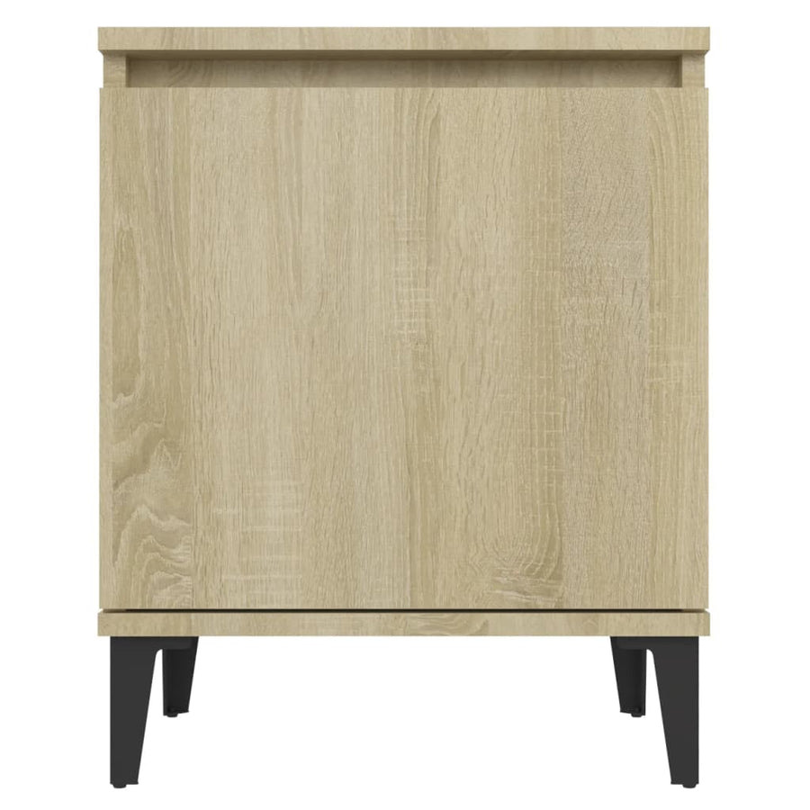 Nachtkastje Met Metalen Poten 40X30X50 Cm Kleurig 1 Sonoma eiken