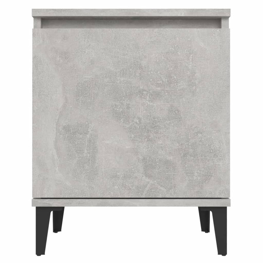 Nachtkastje Met Metalen Poten 40X30X50 Cm 1 Betongrijs