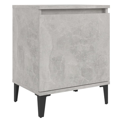 Nachtkastjes Met Metalen Poten 40X30X50 Cm 2 Betongrijs