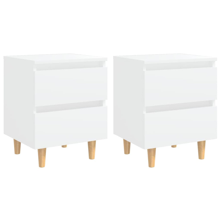 Nachtkastjes Met Grenenhouten Poten 40X35X50 Cm 2 Wit