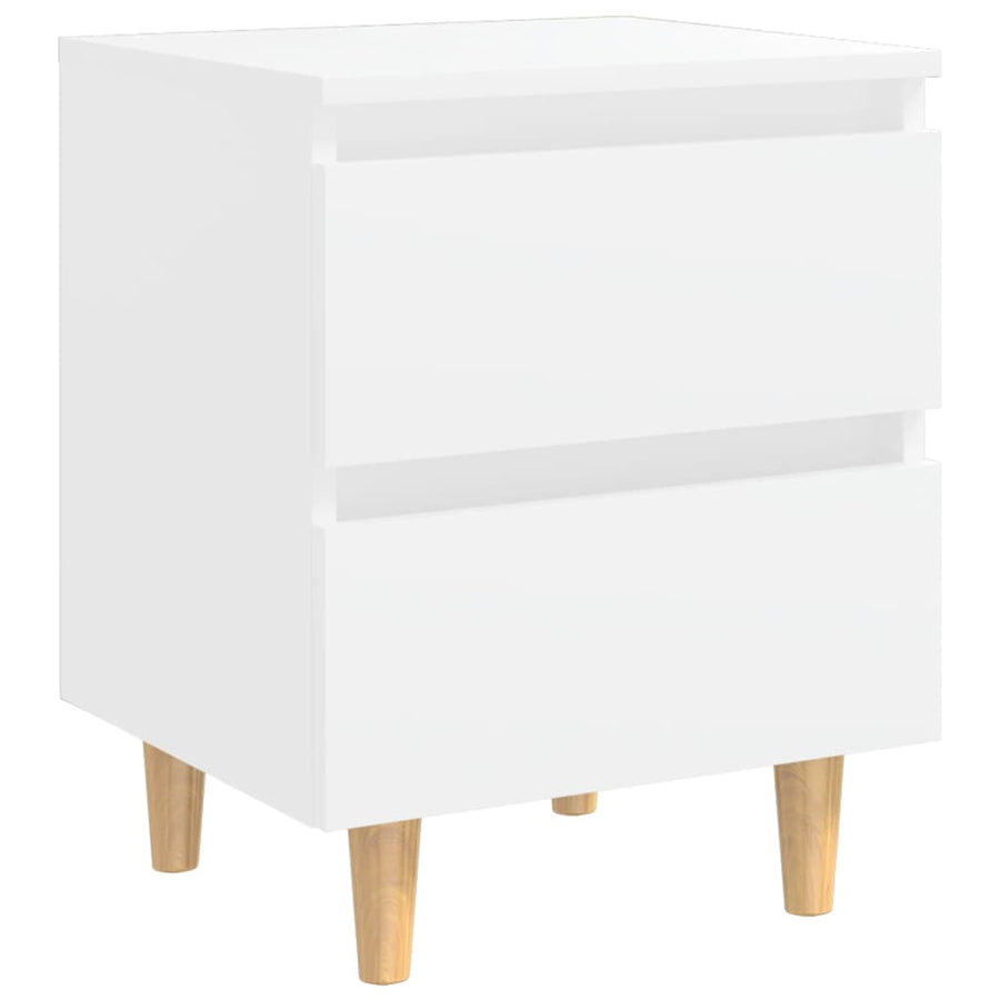 Nachtkastjes Met Grenenhouten Poten 40X35X50 Cm 2 Wit