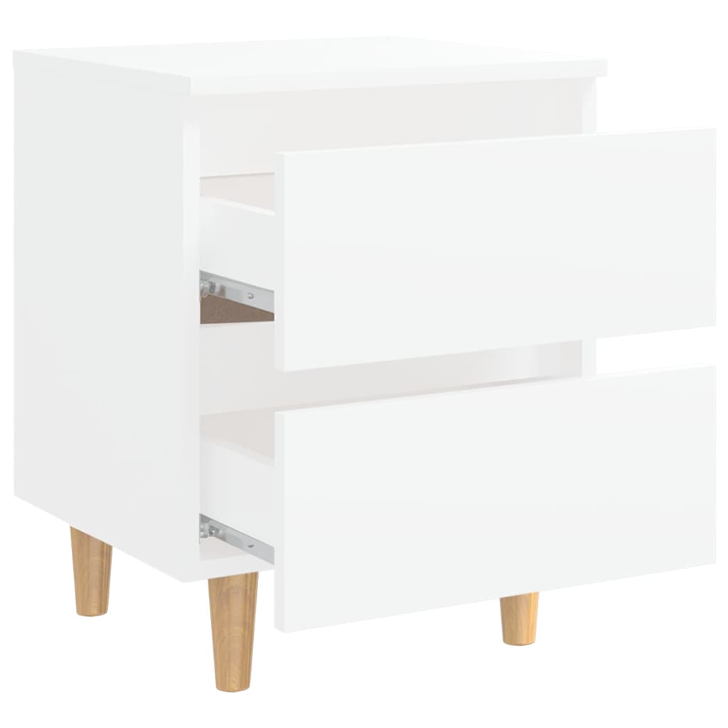 Nachtkastjes Met Grenenhouten Poten 40X35X50 Cm 2 Wit
